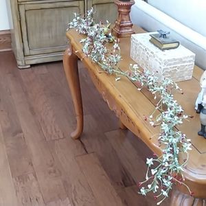 Faux red and white beaded swag